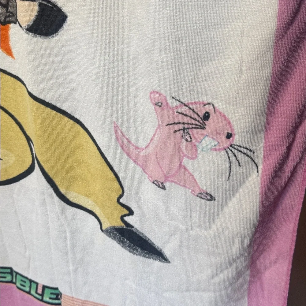Vintage Y2K Disney Kim Possible Character Beach Towel Pink 29.5” X 54”.